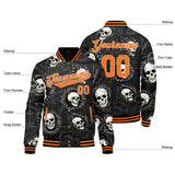 Custom Black Orange Varsity Jacket for Men Women and Youth with Personalized Letterman Jacket