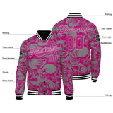 Custom  pink gray Varsity Jacket for Men Women and Youth with Personalized Letterman Jacket