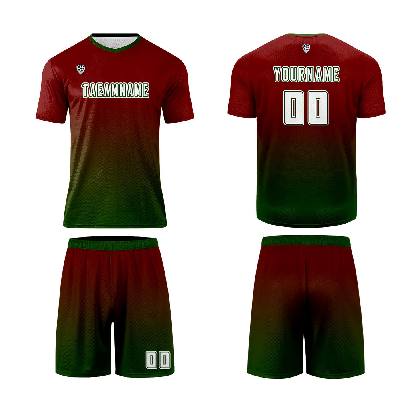 Custom Red Green Uniform Jersey Kids Adults Personalized Set Jersey Shirt