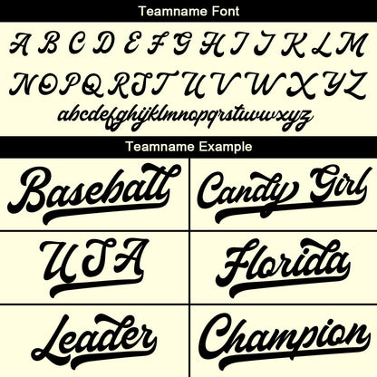 Custom Baseball Jersey Stitched Design Personalized Hip Hop Baseball Shirts Cream-Black