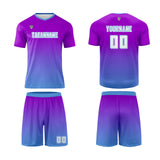 Custom Purple Blue Uniform Jersey Kids Adults Personalized Set Jersey Shirt