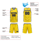 Custom Yellow Basketball Jersey Uniform Suit Printed Your Logo Name Number