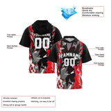 Custom Black Red Short Sleeve Hoodies for Men Women Shirts with Hoods Printed Name Logo