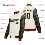 Custom Cream White Green Varsity Jackets for Men Women Youth Personalized Letterman Jackets