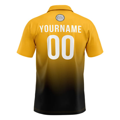 Custom Yellow Black Football Polo Shirts  Add Your Unique Logo/Name/Number