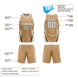 Custom Gold White Reversible Basketball Jersey Uniform Suit Printed Your Logo Name Number