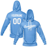 Custom Light Blue Hoodie Sweatshirt Set for Men Women Youth Tops and Pants Set Tracksuit