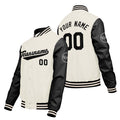 Custom Cream White Black Varsity Jackets for Men Women Youth Personalized Letterman Jackets
