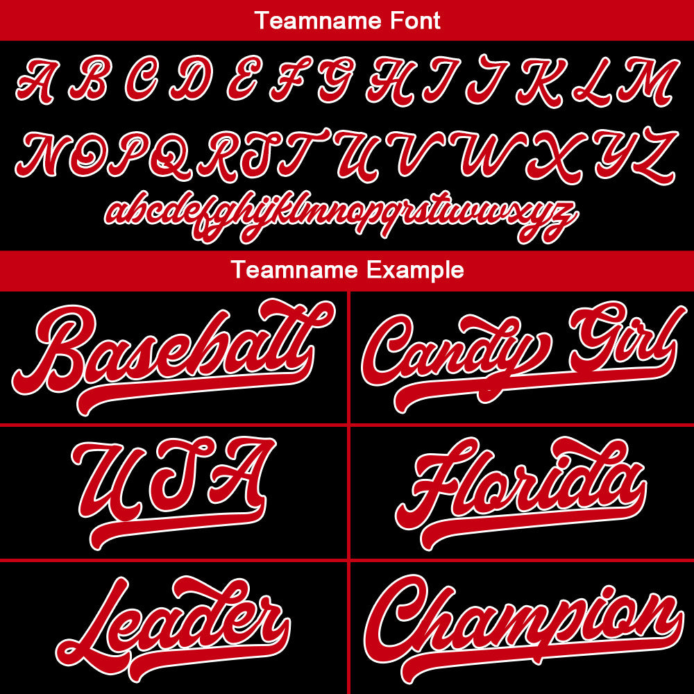 Custom Baseball Jersey Stitched Design Personalized Hip Hop Baseball Shirts Black-Red