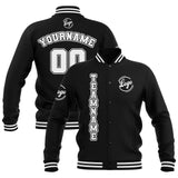 Custom Black White Waterproof Varsity Jackets Personalized Stitched Name Number Logo to Letterman Jackets