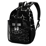 Customize Black White Sports Backpacks Featuring Personalized Names, Numbers and Logos