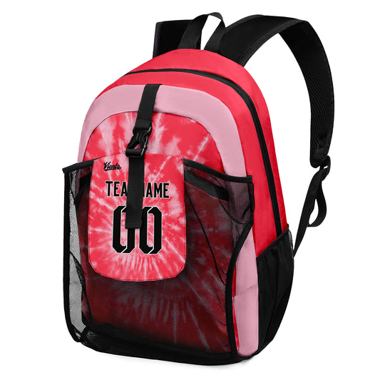 Customize Red Sports Backpacks Featuring Personalized Names, Numbers and Logos