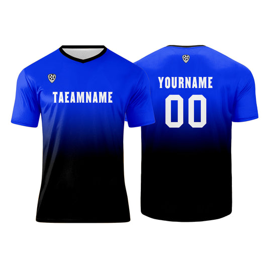 Custom Blue Black Uniform Jersey Kids Adults Personalized Set Jersey Shirt