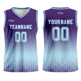 Custom Purple Light Blue Gradient Basketball Jersey Uniform Suit Printed Your Logo Name Number