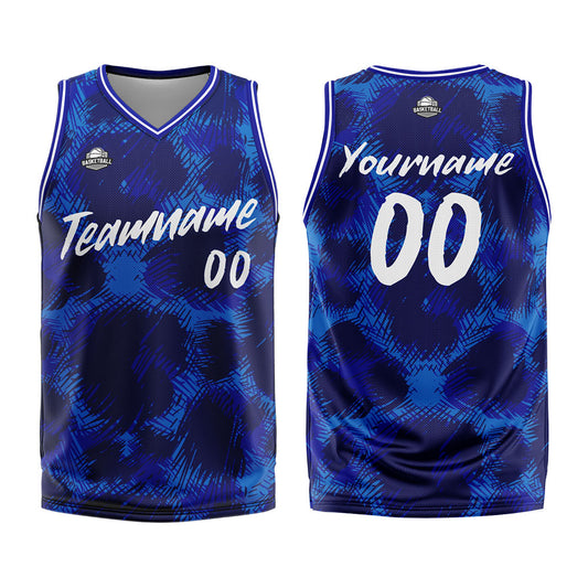 Custom Basketball Jersey Uniform Suit Printed Your Logo Name Number Leopard Print&Royal