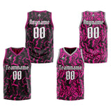 Custom Reversible Basketball Suit for Adults and Kids Personalized Jersey Black&Pink