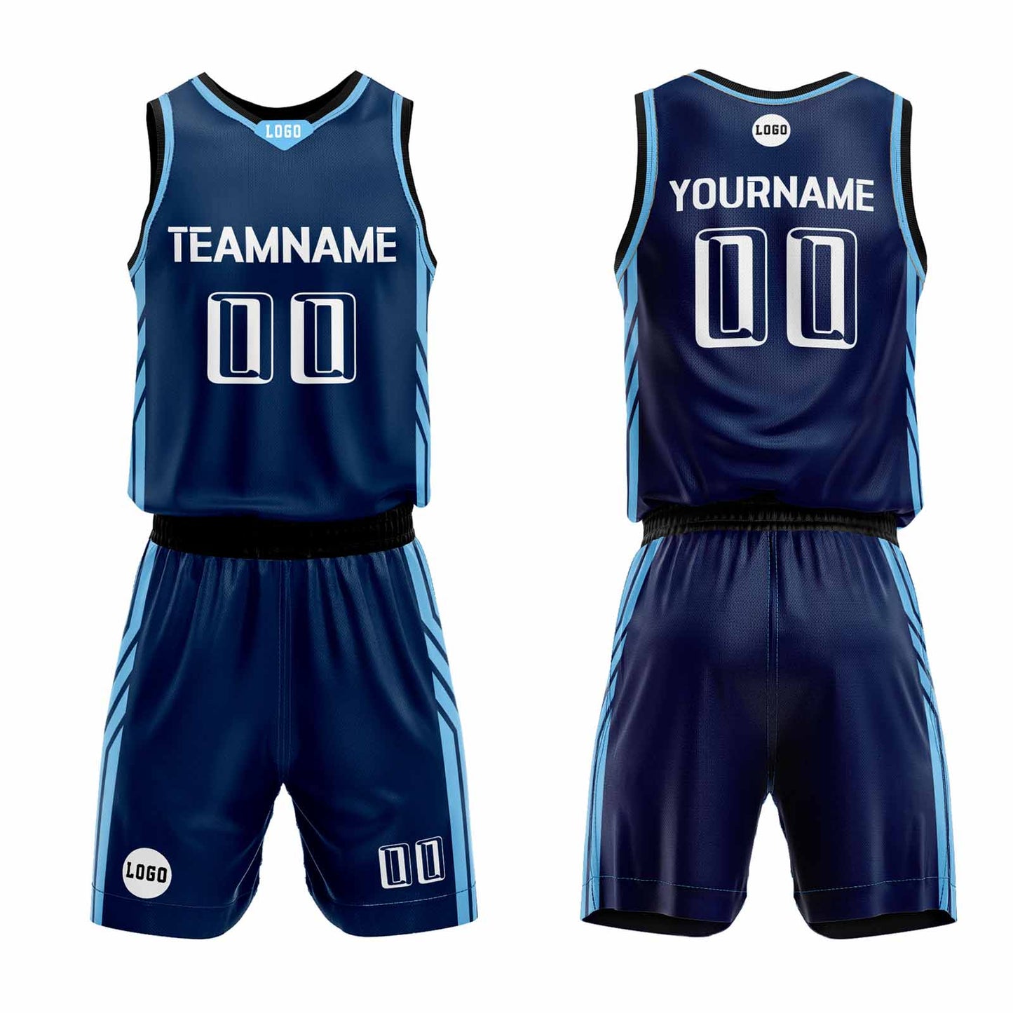 Custom Navy Basketball Jersey Uniform Suit Printed Your Logo Name Number