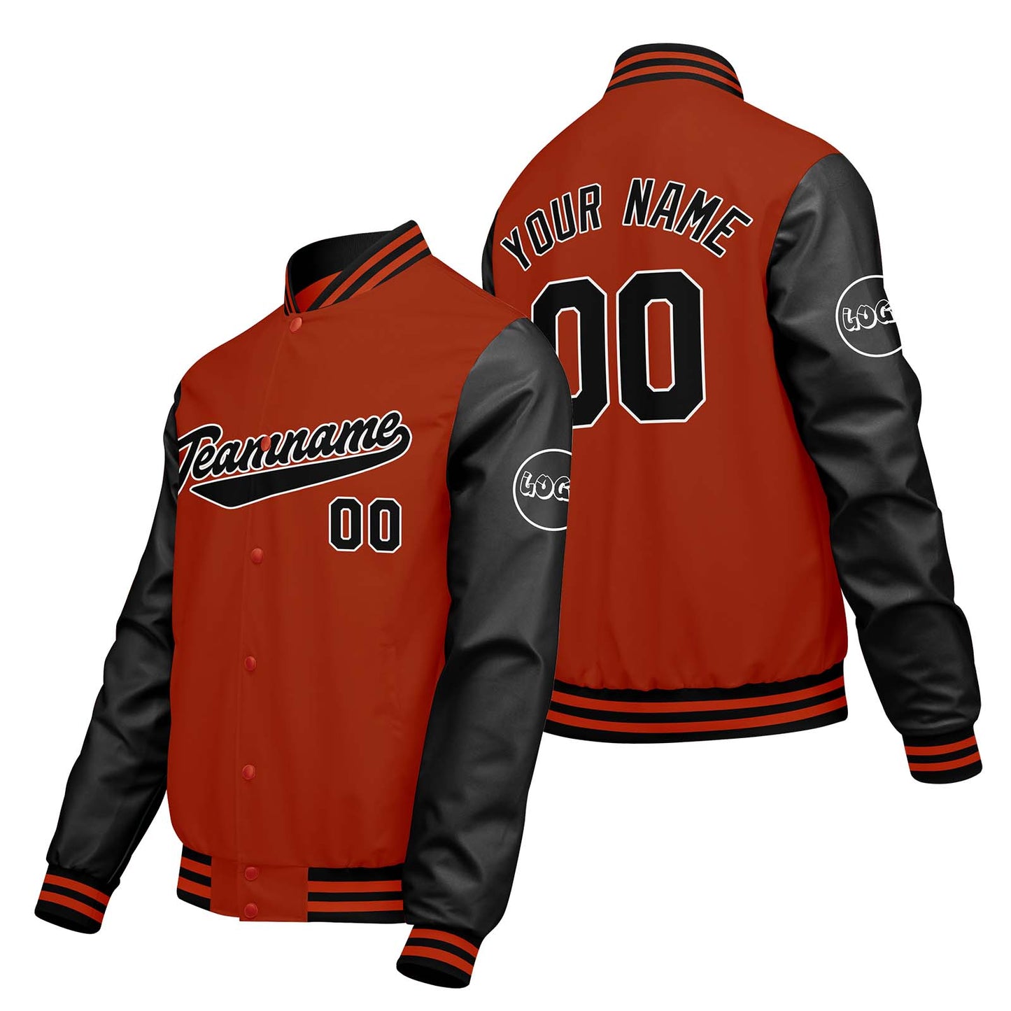 Custom Orange Black Varsity Jackets for Men Women Youth Personalized Letterman Jackets