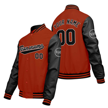 Custom Orange Black Varsity Jackets for Men Women Youth Personalized Letterman Jackets