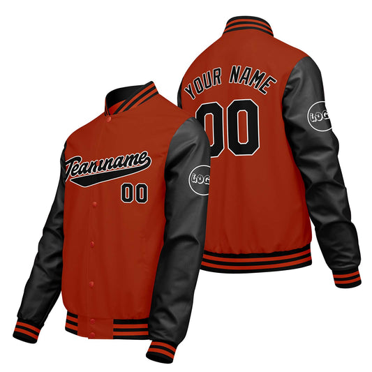 Custom Orange Black Varsity Jackets for Men Women Youth Personalized Letterman Jackets