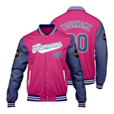 Custom Pink Purple Varsity Jackets for Men Women Youth Personalized Letterman Jackets