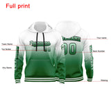 Custom Green White Sweatshirt Hoodie For Men Women Girl Boy Print Your Logo Name Number