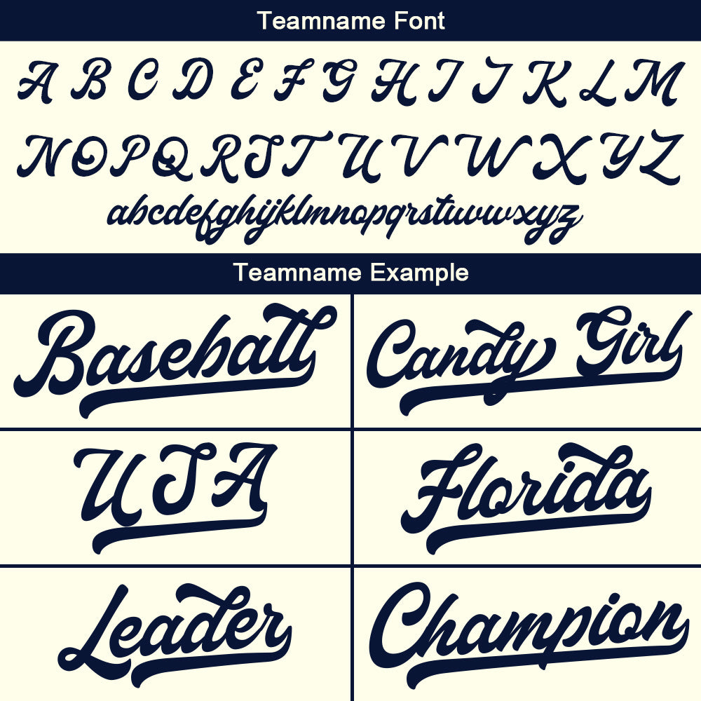 Custom Baseball Jersey Stitched Design Personalized Hip Hop Baseball Shirts Cream-Navy