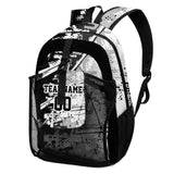 Customize Black Gray Sports Backpacks Featuring Personalized Names, Numbers and Logos