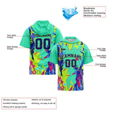 Custom Light Green Short Sleeve Hoodies for Men Women Shirts with Hoods Printed Name Logo