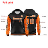 Custom Orange Black  Sweatshirt Hoodie For Men Women Girl Boy Print Your Logo Name Number