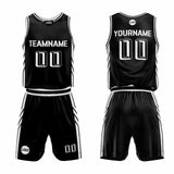 Custom Black Basketball Jersey Uniform Suit Printed Your Logo Name Number