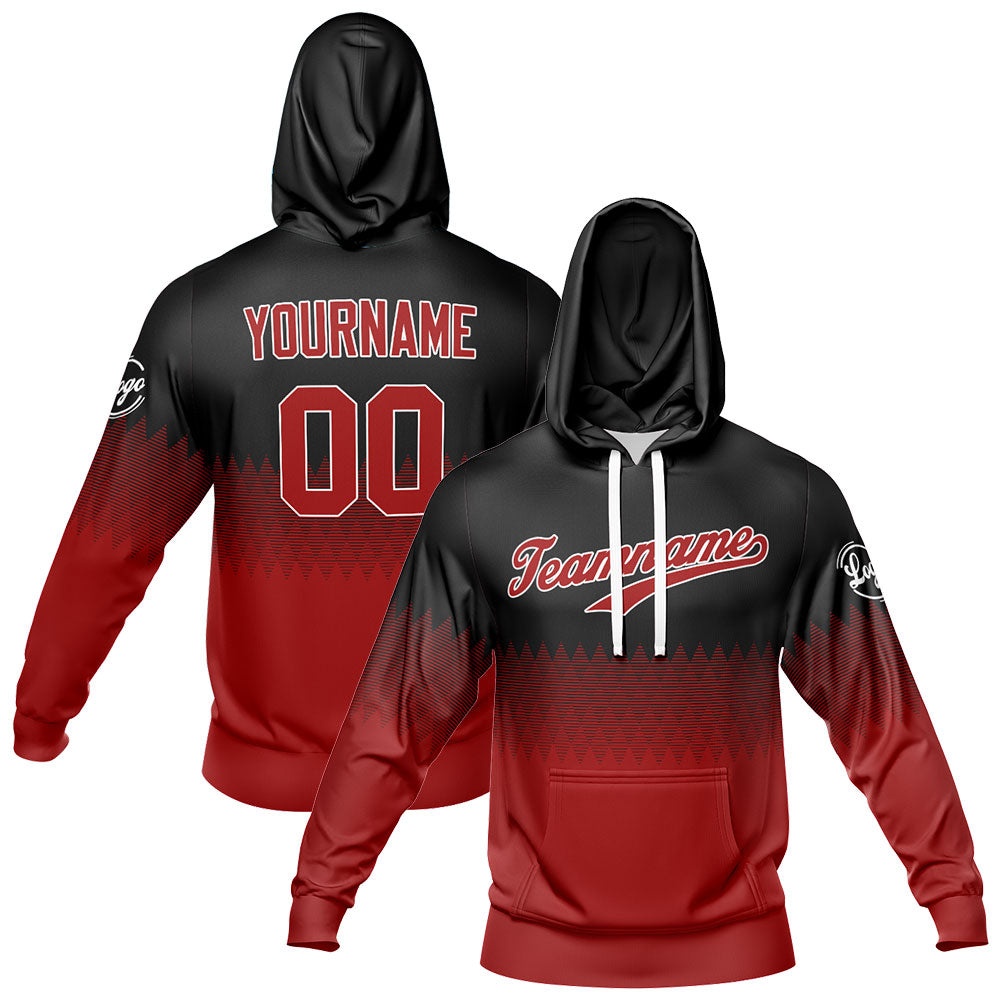 Custom Black Deep Red Sports hoodie Sweatshirt Set for Men Women Youth Tops and Pants Set Tracksuit