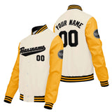 Custom Cream White Yellow Varsity Jackets for Men Women Youth Personalized Letterman Jackets