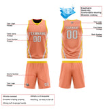 Custom Peach Pink Dark Blue Reversible Basketball Jersey Uniform Suit Printed Your Logo Name Number