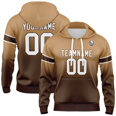 Custom Gradient Hoodie For Man Woman Girl Boy Print Your Logo Name Number Brown