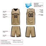 Custom Gold Black Reversible Basketball Suit for Adults and Kids Personalized Jersey
