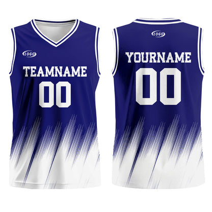 Custom Blue White Basketball Jersey Uniform Suit Printed Your Logo Name Number
