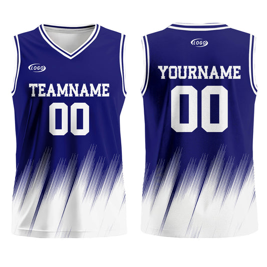 Custom Blue White Basketball Jersey Uniform Suit Printed Your Logo Name Number