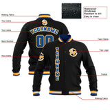 Custom Black Blue Yellow Waterproof Varsity Jackets Personalized Stitched Name Number Logo to Letterman Jackets