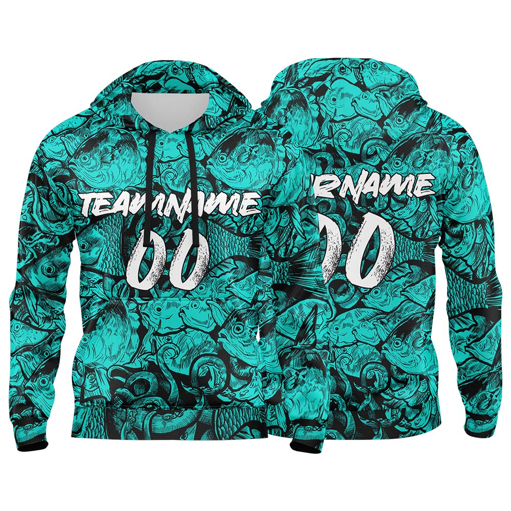 Custom Sweatshirt Hoodie For Man Woman Girl Boy Print Your Logo Name Number Teal