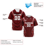 Custom Drak Red Short Sleeve Hoodies for Men Women Shirts with Hoods Printed Name Logo