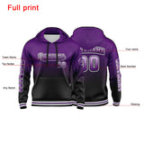 Custom Purple Black  Sweatshirt Hoodie For Men Women Girl Boy Print Your Logo Name Number