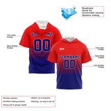 Custom Red Royal Short Sleeve Hoodies for Men Women Shirts with Hoods Printed Name Logo