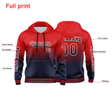 Custom Navy Red Sweatshirt Hoodie For Men Women Girl Boy Print Your Logo Name Number