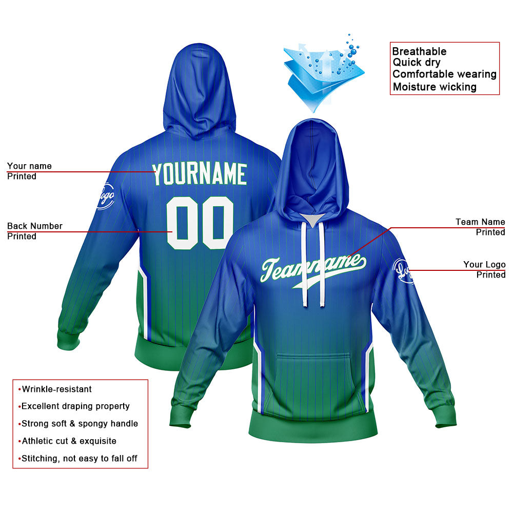 Custom Blue Green Sports hoodie Sweatshirt Set for Men Women Youth Tops and Pants Set Tracksuit