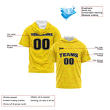 Custom Yellow Short Sleeve Hoodies for Men Women Shirts with Hoods Printed Name Logo