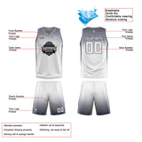 Custom White Navy Gray Reversible Basketball Suit for Adults and Kids Personalized Jersey