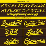 Custom Baseball Jersey Stitched Design Personalized Hip Hop Baseball Shirts Brown-Yellow