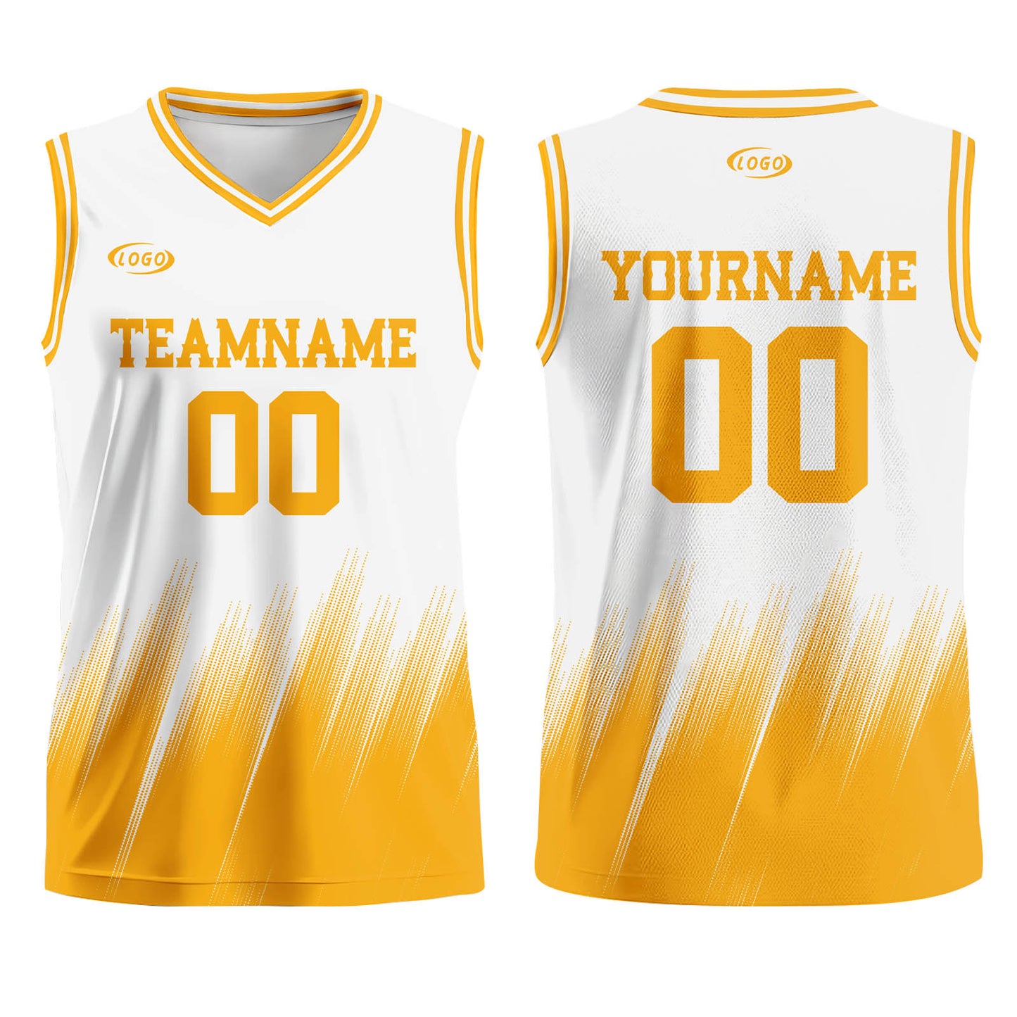 Custom White Yellow Basketball Jersey Uniform Suit Printed Your Logo Name Number