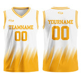 Custom White Yellow Basketball Jersey Uniform Suit Printed Your Logo Name Number